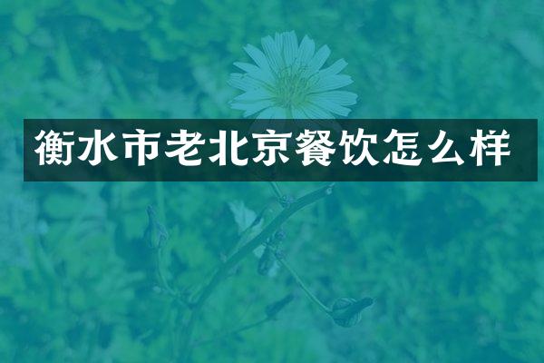 衡水市老北京餐饮怎么样