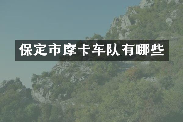保定市摩卡车队有哪些