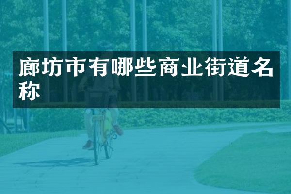 廊坊市有哪些商业街道名称