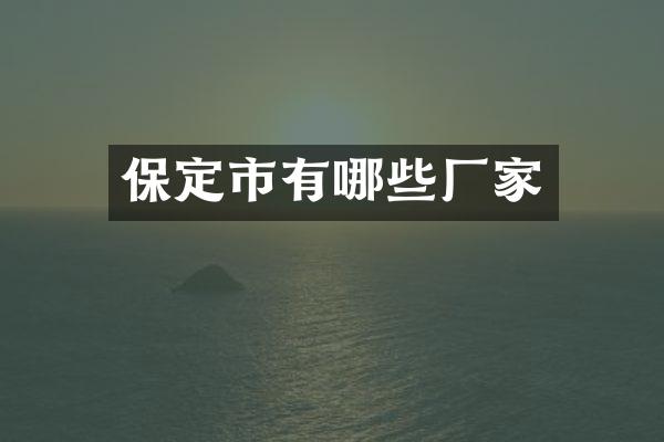 保定市有哪些厂家
