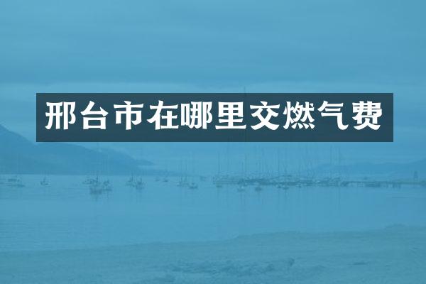邢台市在哪里交燃气费