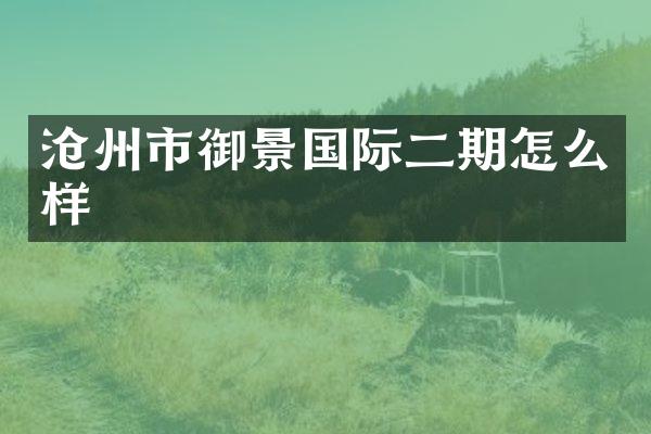 沧州市御景国际二期怎么样