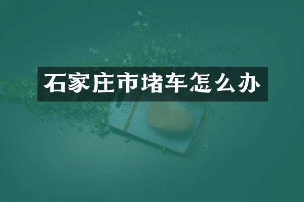 石家庄市堵车怎么办