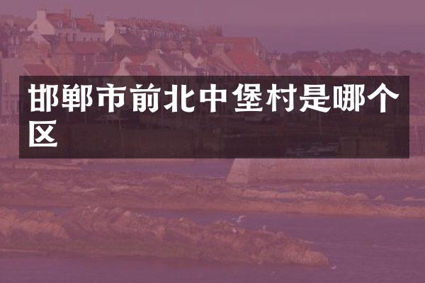 邯郸市前北中堡村是哪个区