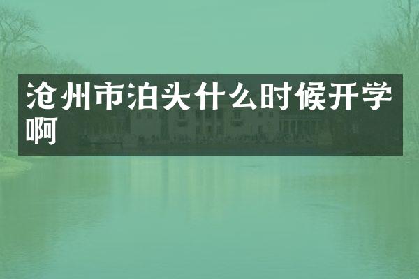 沧州市泊头什么时候开学啊