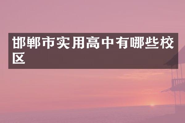 邯郸市实用高中有哪些校区