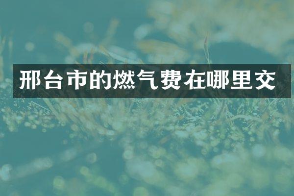 邢台市的燃气费在哪里交
