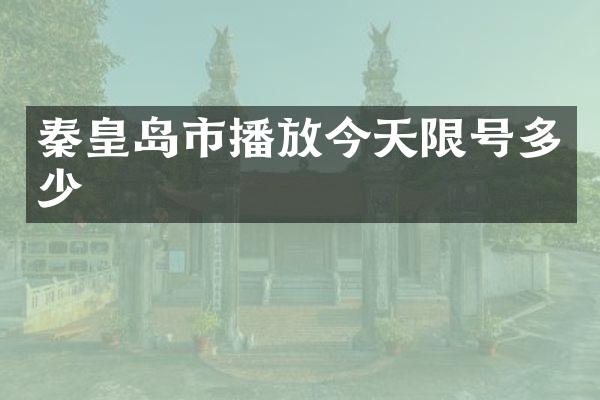 秦皇岛市播放今天限号多少
