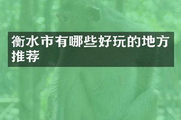 衡水市有哪些好玩的地方推荐