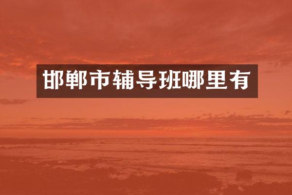 邯郸市辅导班哪里有