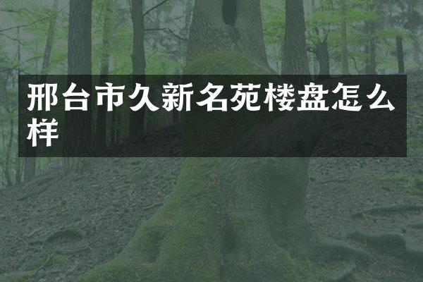 邢台市久新名苑楼盘怎么样