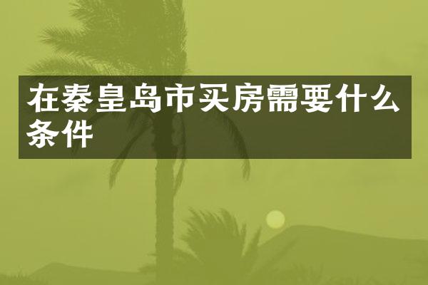 在秦皇岛市买房需要什么条件