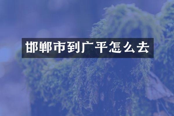 邯郸市到广平怎么去