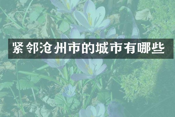 紧邻沧州市的城市有哪些