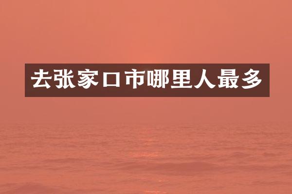 去张家口市哪里人最多