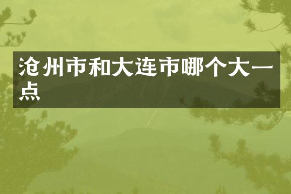 沧州市和大连市哪个大一点