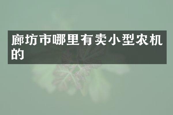 廊坊市哪里有卖小型农机的