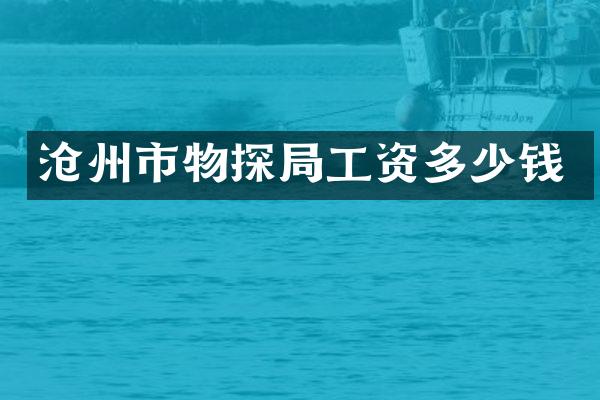 沧州市物探局工资多少钱