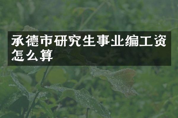 承德市研究生事业编工资怎么算