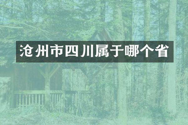 沧州市四川属于哪个省