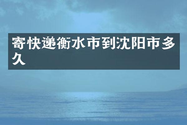 寄快递衡水市到沈阳市多久