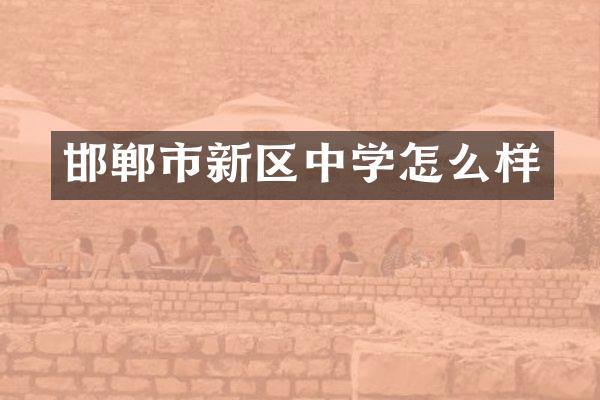 邯郸市新区中学怎么样