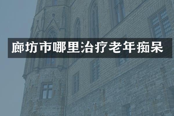 廊坊市哪里治疗老年痴呆