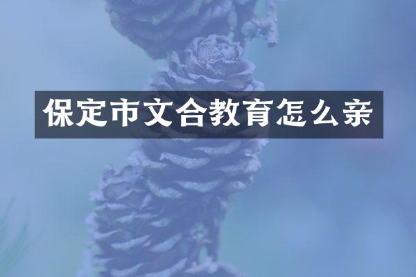 保定市文合教育怎么亲