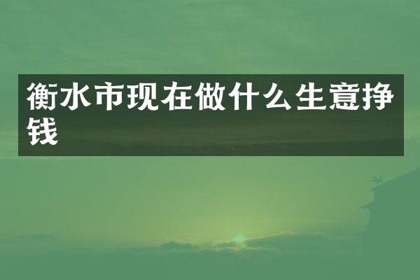 衡水市现在做什么生意挣钱