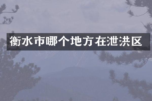 衡水市哪个地方在泄洪区