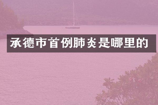 承德市首例肺炎是哪里的