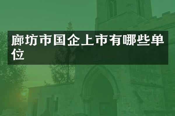 廊坊市国企上市有哪些单位