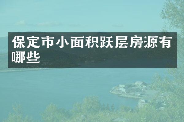 保定市小面积跃层房源有哪些