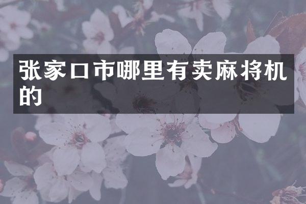 张家口市哪里有卖麻将机的
