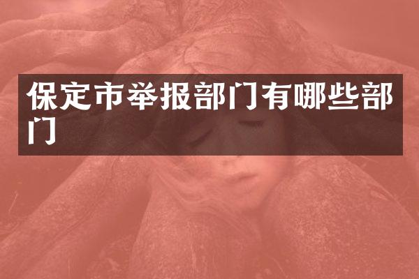 保定市举报部门有哪些部门