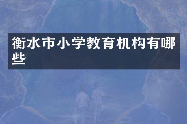 衡水市小学教育机构有哪些