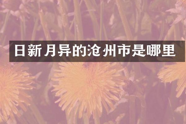日新月异的沧州市是哪里