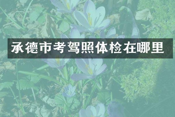 承德市考驾照体检在哪里
