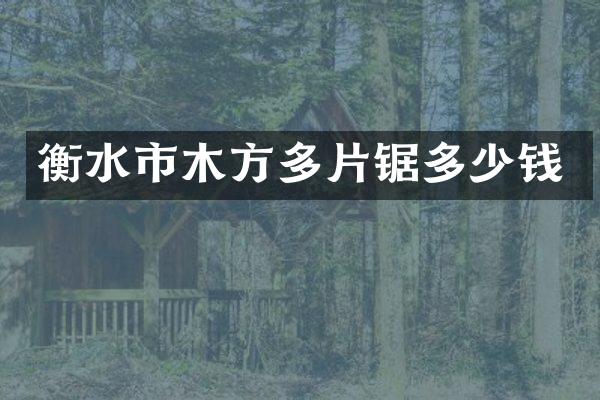 衡水市木方多片锯多少钱