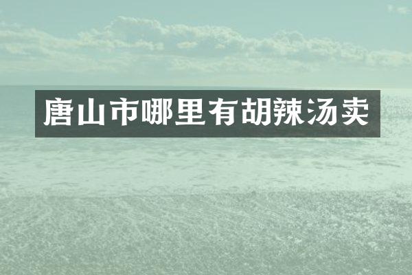 唐山市哪里有胡辣汤卖