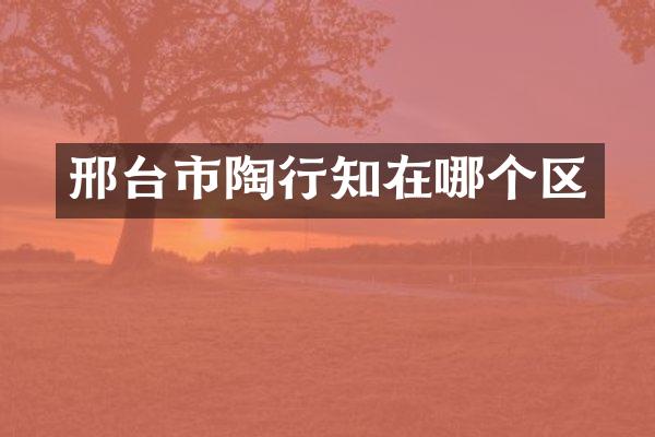邢台市陶行知在哪个区