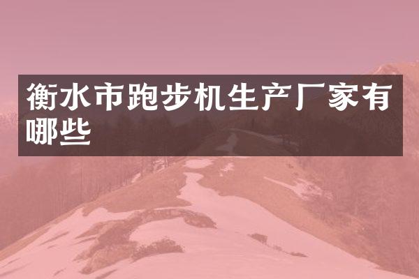 衡水市跑步机生产厂家有哪些