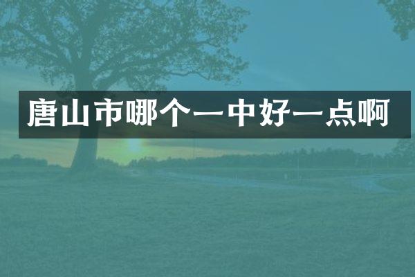 唐山市哪个一中好一点啊