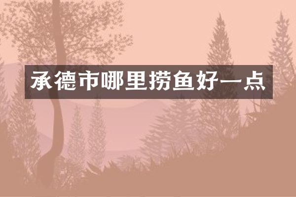 承德市哪里捞鱼好一点