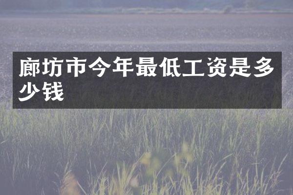 廊坊市今年最低工资是多少钱