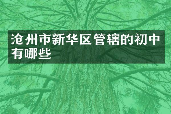 沧州市新华区管辖的初中有哪些