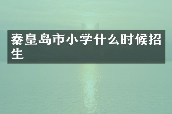 秦皇岛市小学什么时候招生