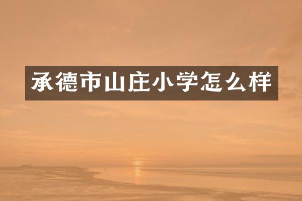 承德市山庄小学怎么样
