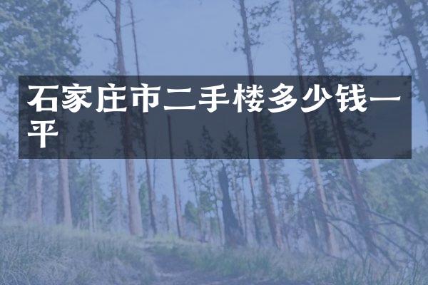 石家庄市二手楼多少钱一平