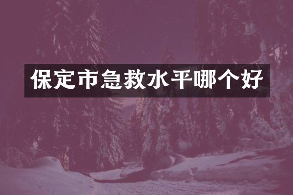 保定市急救水平哪个好